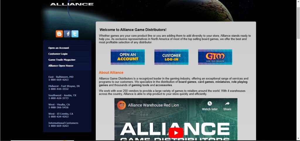 alliance games board games wholesaler