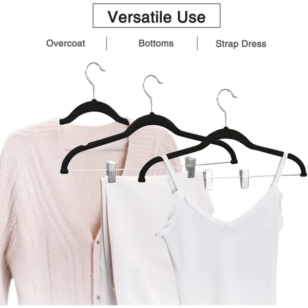 Lavinia Wholesale Custom Plastic Hanger Non-Slip Space Saving Velvet Hangers for Pants - Image 2