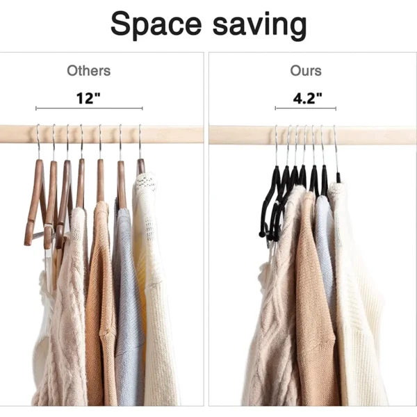Lavinia Wholesale Custom Plastic Hanger Non-Slip Space Saving Velvet Hangers for Pants - Image 5