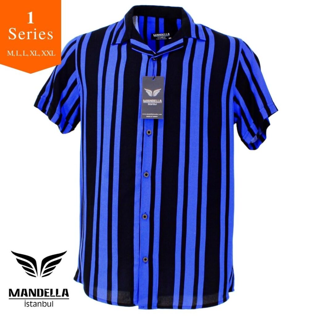 Mandella Istanbul blue striped men’s shirt